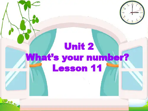 精通版四年级英语上册Unit 2 What's your number Lesson 11 课件