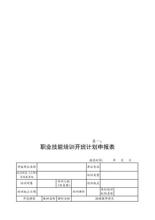 推荐-职业技能培训每期台账基本目录 精品