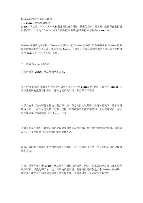 Domino网络域