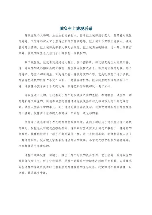 陈奂生上城观后感