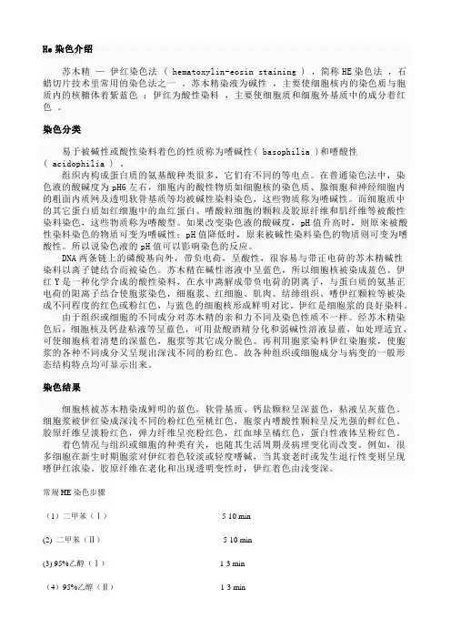 H.E染色概念、定义及操作步骤