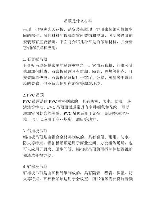 吊顶是什么材料