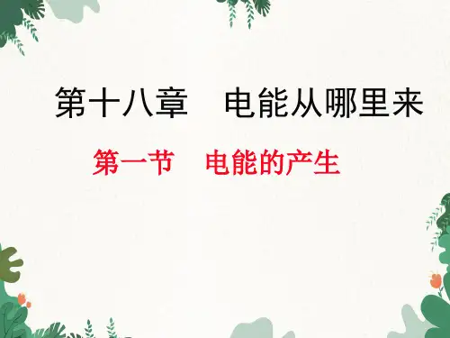 沪科版物理九年级下册 第十八章 第一节  电能的产生课件
