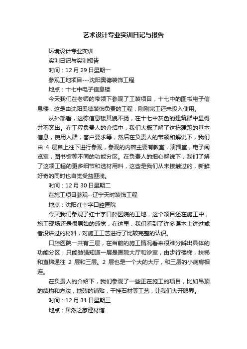 艺术设计专业实训日记与报告
