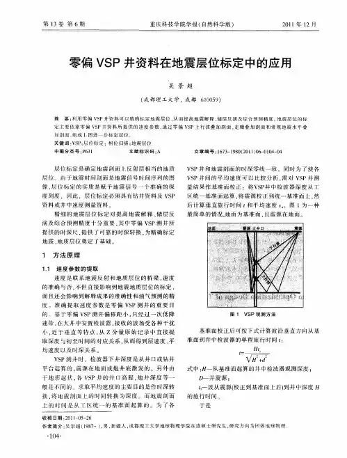 零偏VSP井资料在地震层位标定中的应用