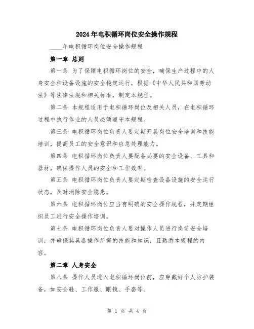 2024年电积循环岗位安全操作规程