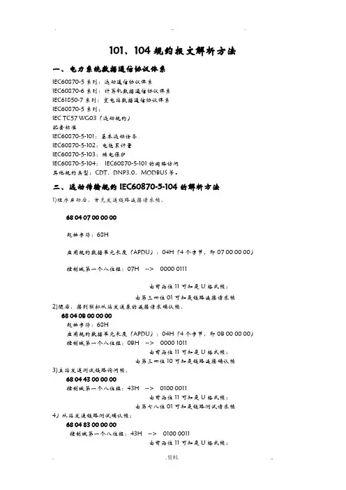 101及104规约报文解析方法
