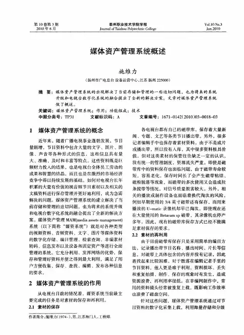 媒体资产管理系统概述