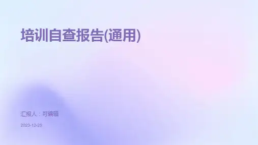 培训自查报告(通用)