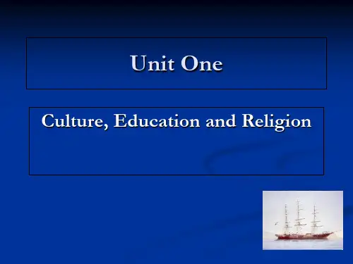 英语报刊阅读教程unit 1 Culture, Education and Religion