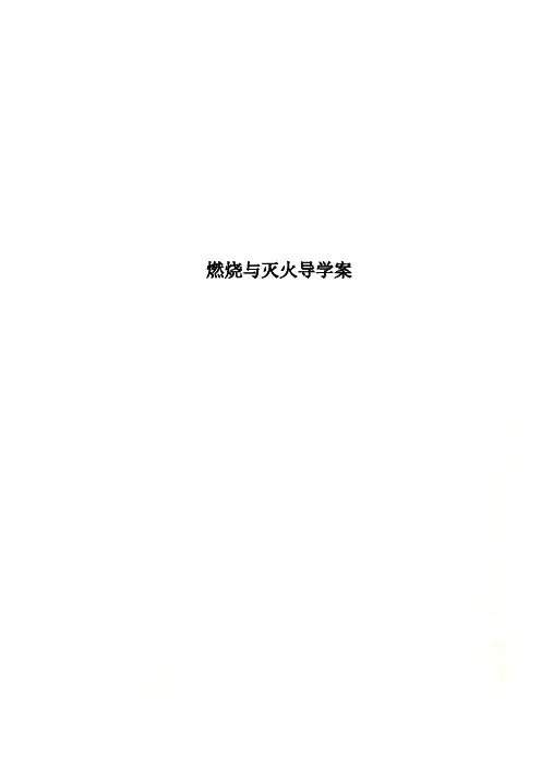 燃烧与灭火导学案