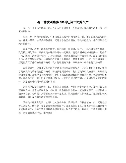 有一种爱叫陪伴600字_初二优秀作文 3
