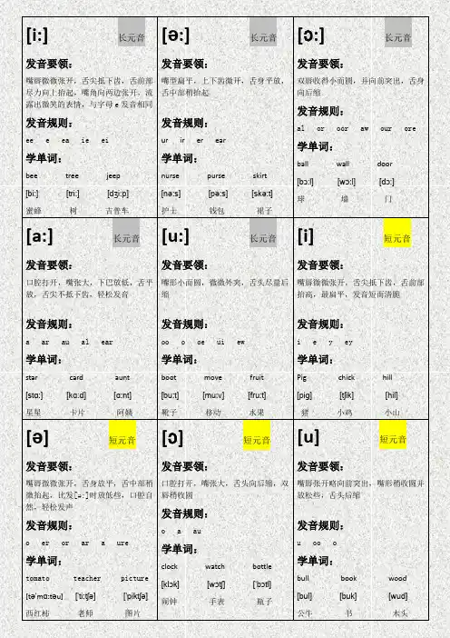 英语音标卡片