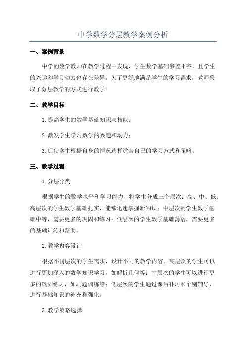 中学数学分层教学案例分析