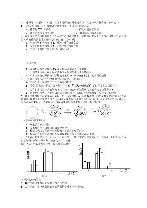 2018年高考试题——理综(浙江卷)