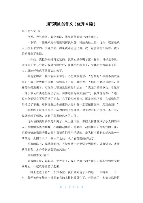 描写爬山的作文(优秀4篇)