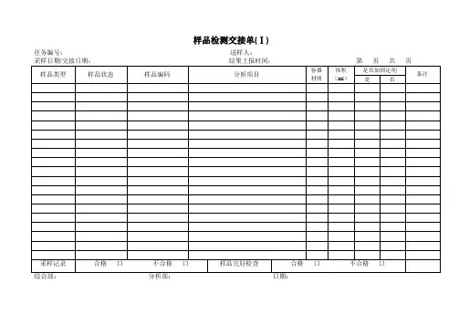程序文件2018样品管理程序表格