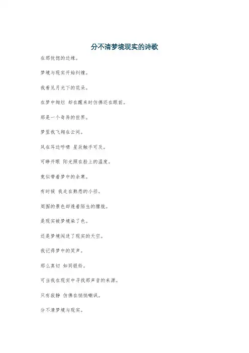 分不清梦境现实的诗歌