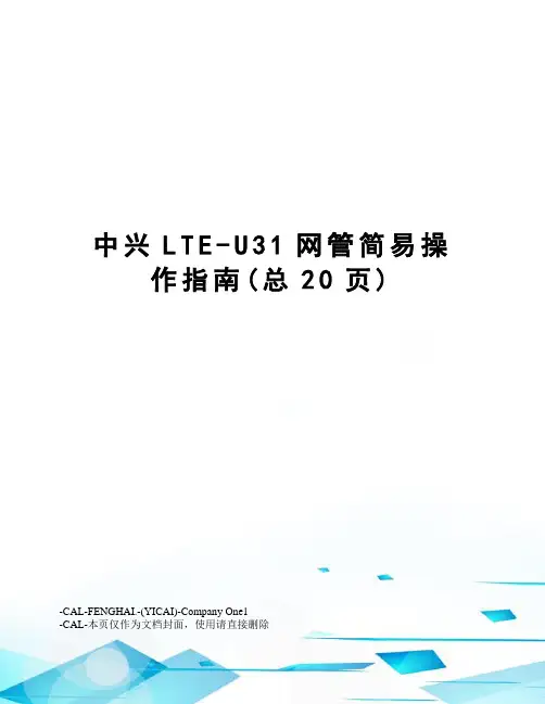 中兴LTE-U31网管简易操作指南