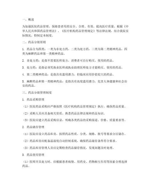 医院药品分级管理制度