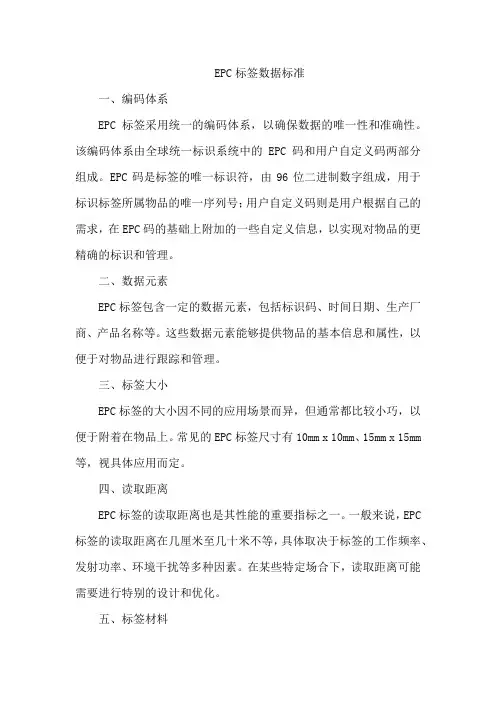 epc标签数据标准