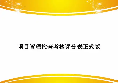 项目管理检查考核评分表正式版