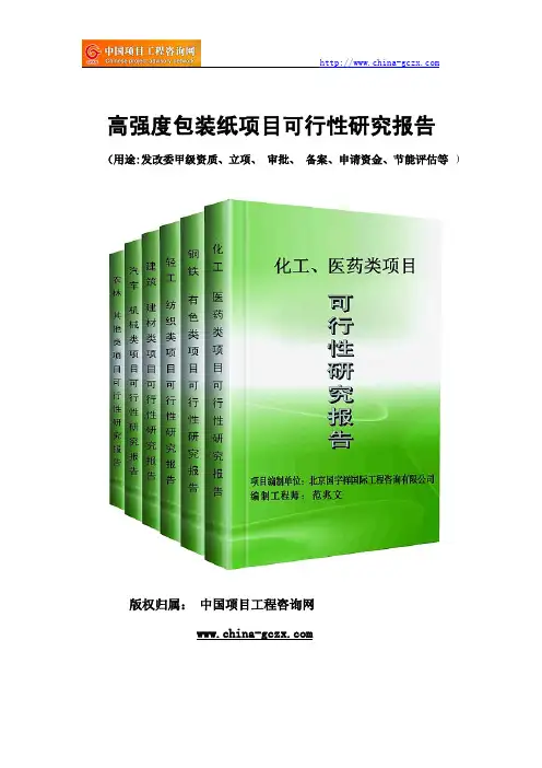 高强度包装纸项目可行性研究报告(专业经典案例)