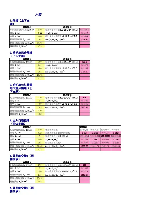 人防墙计算