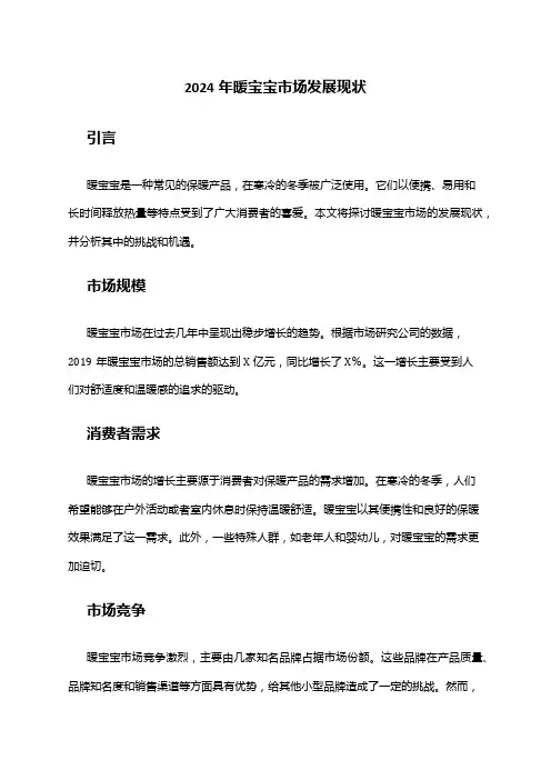 2024年暖宝宝市场发展现状