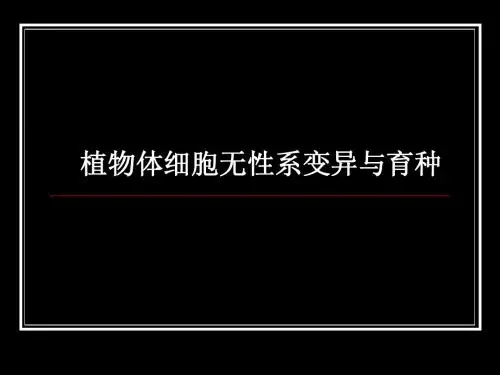 植物体细胞无性系变异与育种