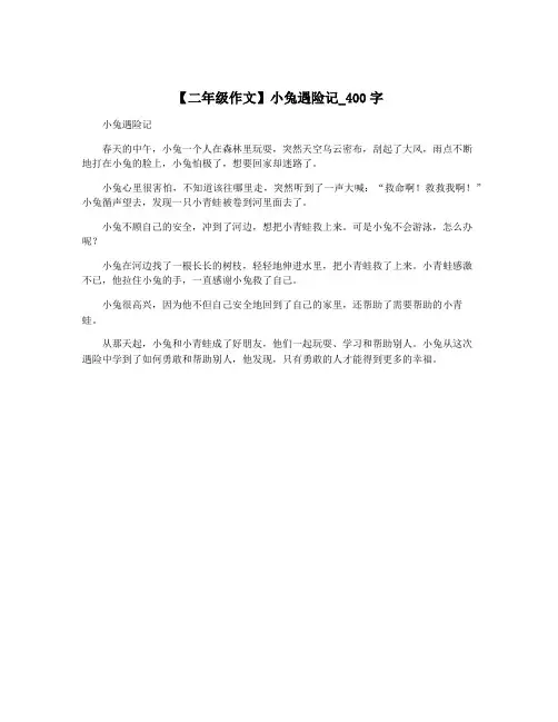 【二年级作文】小兔遇险记_400字