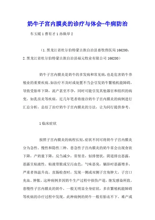 奶牛子宫内膜炎的诊疗与体会 - 牛病防治