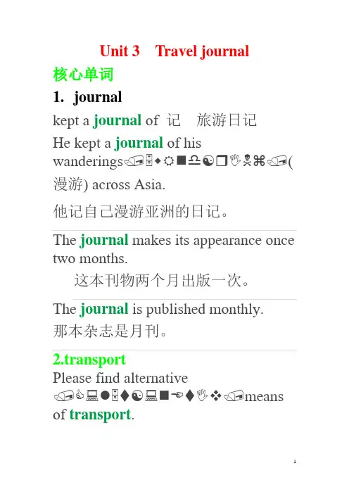 Unit 3  Travel journal