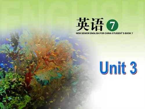 人教版高中英语选修七Unit3Reading