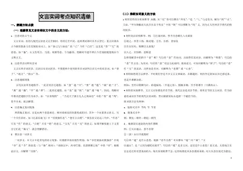 文言实词考点知识清单