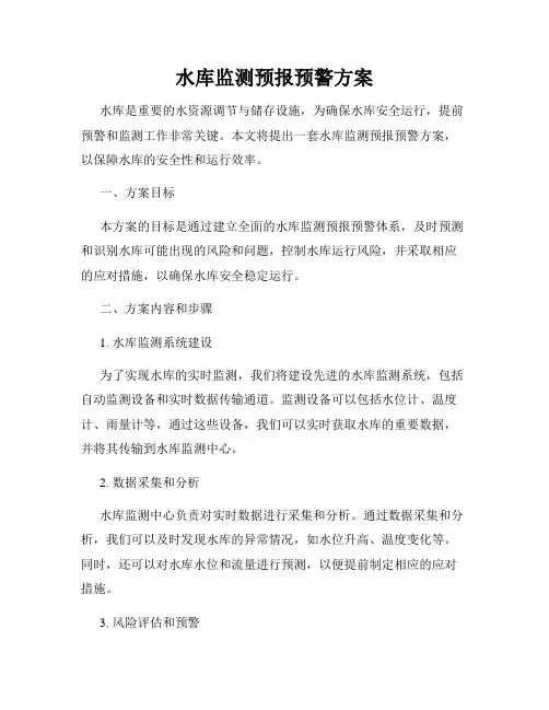 水库监测预报预警方案