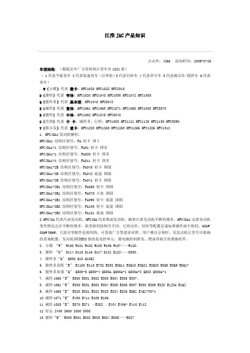 江淮JAC产品知识
