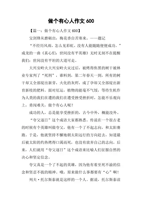 做个有心人作文600