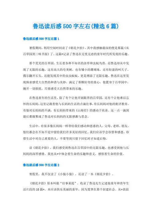 鲁迅读后感500字左右(精选6篇)