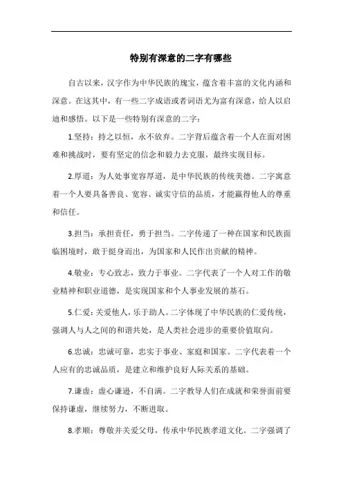 特别有深意的二字有哪些