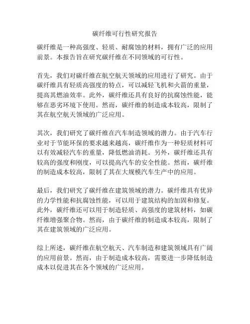 碳纤维可行性研究报告