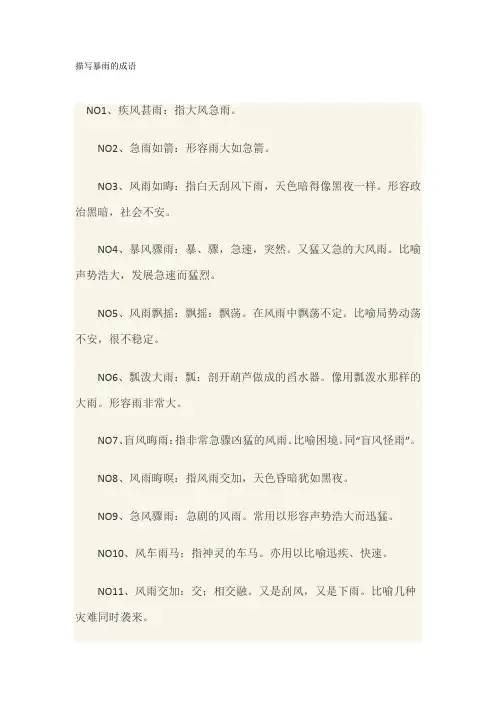 描写暴雨的成语