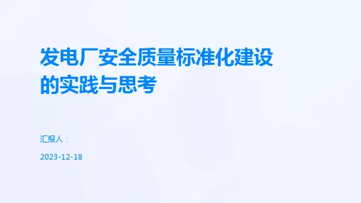 发电厂安全质量标准化建设的实践与思考