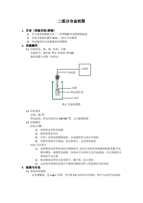 物化实验——二组分合金相图