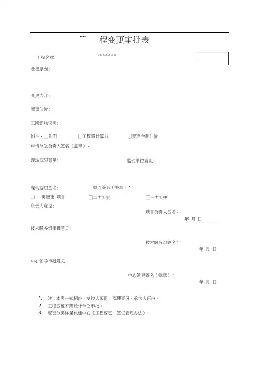 工程变更申请表