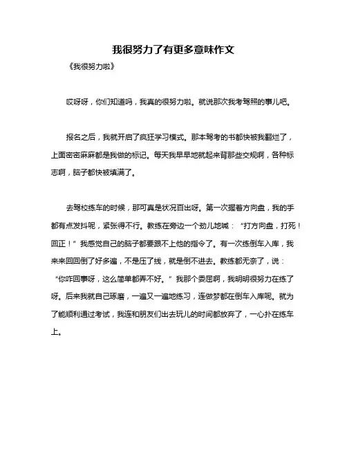 我很努力了有更多意味作文