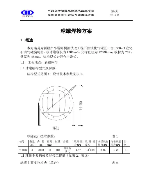 球罐焊接方案