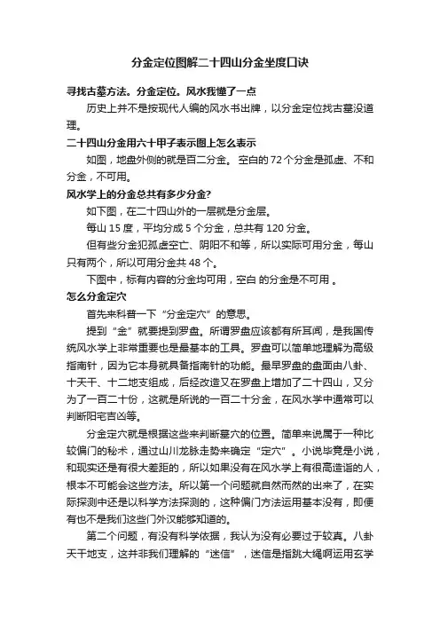 分金定位图解二十四山分金坐度口诀