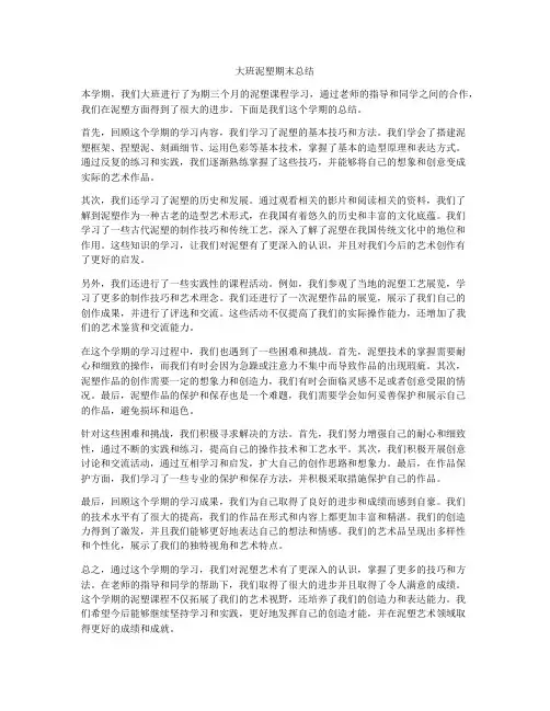 大班泥塑期末总结