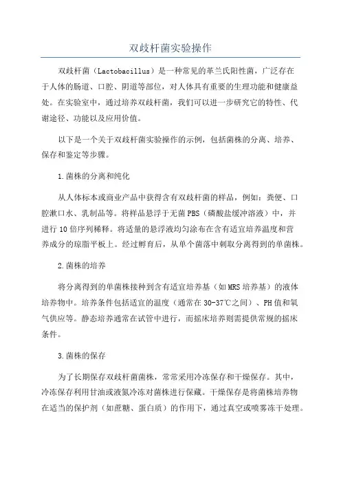 双歧杆菌实验操作